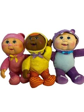 Vintage Cabbage Patch Kids Animal Costume Plush Doll Lot 3 Bunny Duck Hippo